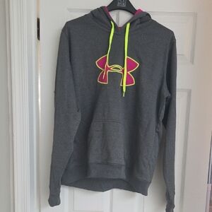 Under Armour Gray Hoodie with Neon Logo